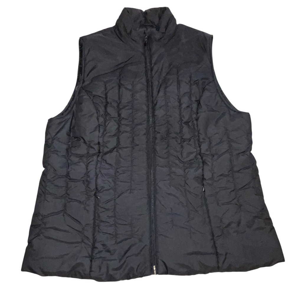 Lane Bryant Y2K Black Quilted Puffer Vest Zipper Pockets Size 14/16 EUC HTF